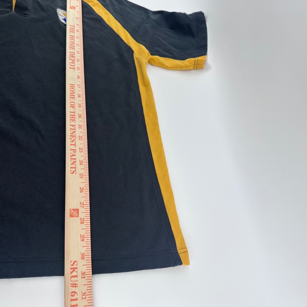 Pittsburgh Steelers Reebok Polo Shirt Mens XL Black Gold NFL PlayDry R112A - Picture 6 of 11